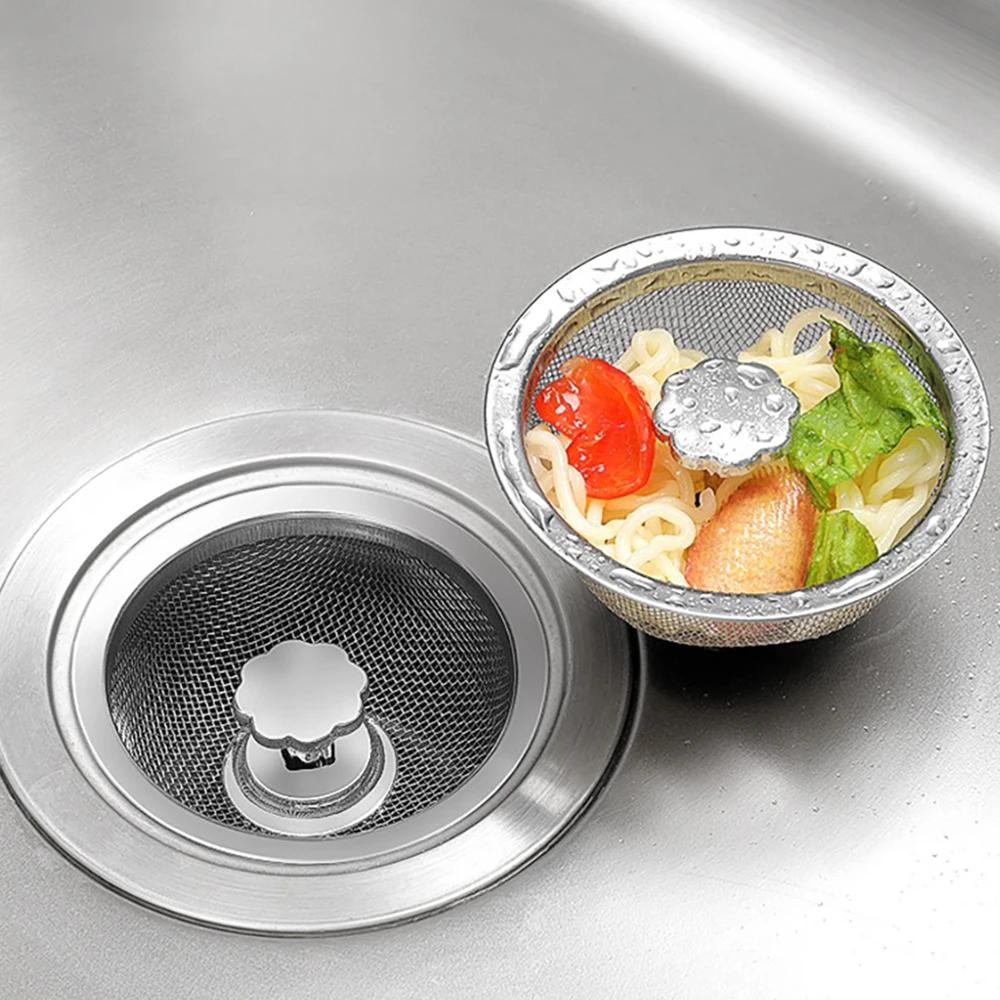 Kitchen Sink Filter Stainless Steel Sink Strainer Mesh Bathroom Floor Drains Catcher Waste Drain Hole Filter Kitchen Accessories