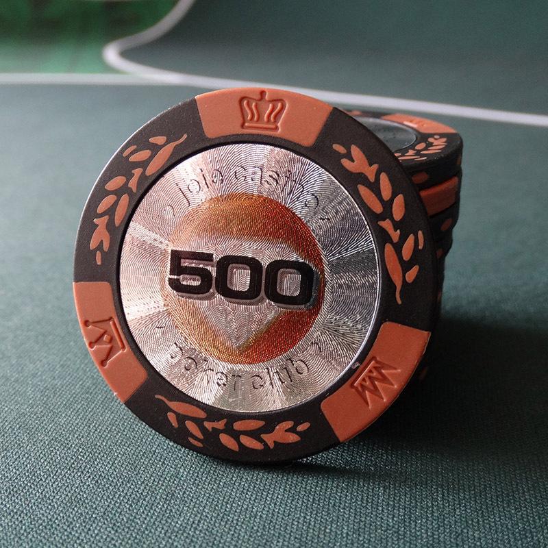 10Pcs 39Mm Texas Hold'Em Chips, Wheat Ear Clay Chips Texas Hold'Em Creative Chess And Card Room Poker Hall Poker Coin Table Game