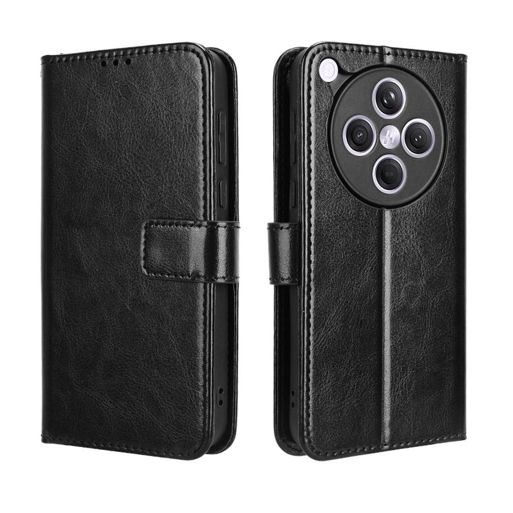 For Oppo Find X8s+ 5G PU Leather Case with Strap Crazy Horse Texture Phone Wallet Cover