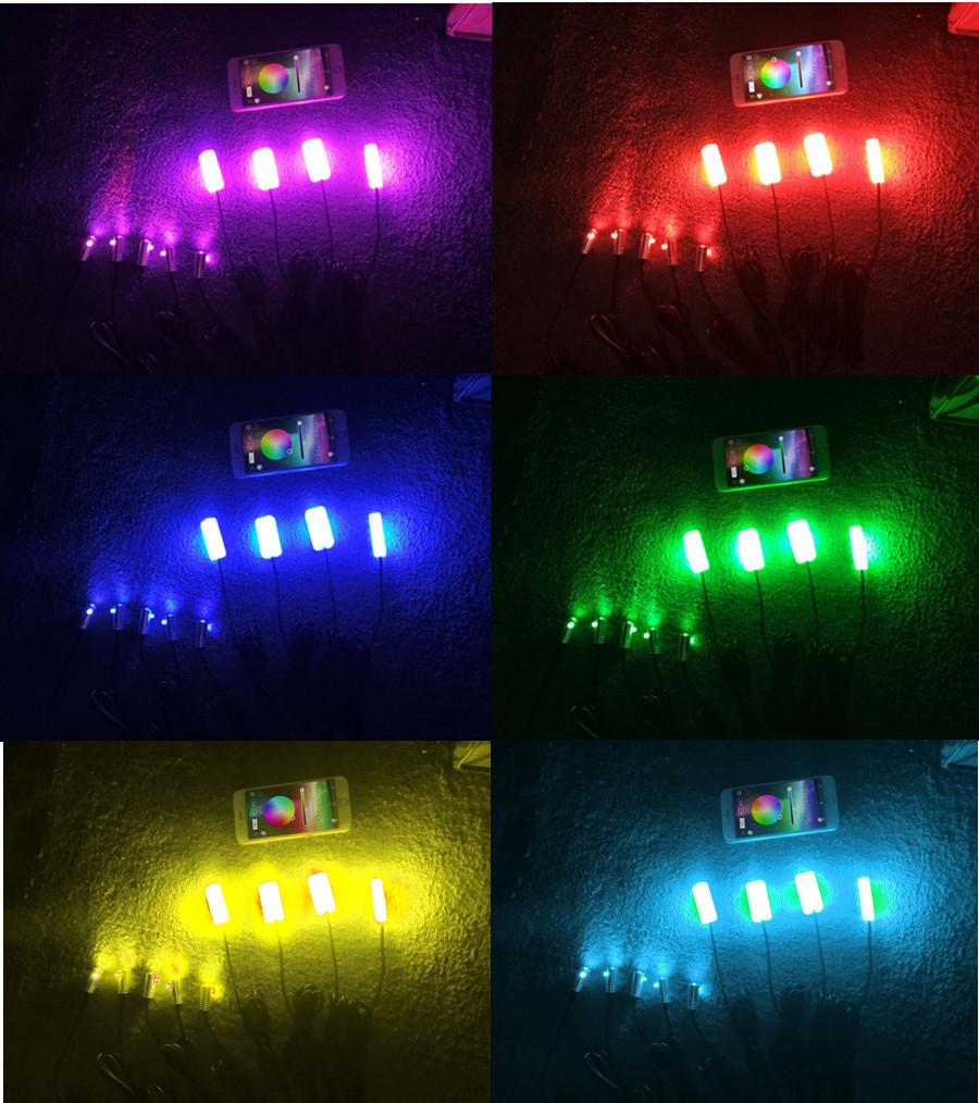 RGB LED Оптическая Светодиодная Лента 9-в-1 Управление через Bluetooth Приложение 12В Стайлинг Автомобиля