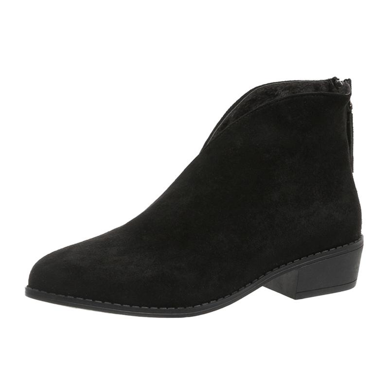 Замшевые массивные женские ботильоны с острым носком, ретро-зимние туфли на среднем каблуке 2025 года, классические туфли-лодочки в готическом стиле Botas De Mujer