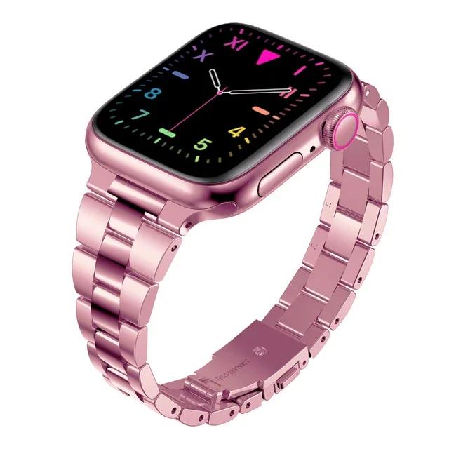 Женский тонкий браслет из нержавеющей стали для Apple watch Ultra3 11 10 9 8 7 49mm 40 42 41 45 46mm Ремешок для iWatch Роскошный металлический ремешок