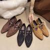 French British Style Versatile Women's Shoes Suede Mary Jane Shoes 2025 Autumn Soft-soled Shoes Retro Single Shoes Flat Shoes