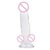 Realistic Clear Dildo Jelly  Balls Dong Suction Cup 4 Size Classic Realistic Dildos