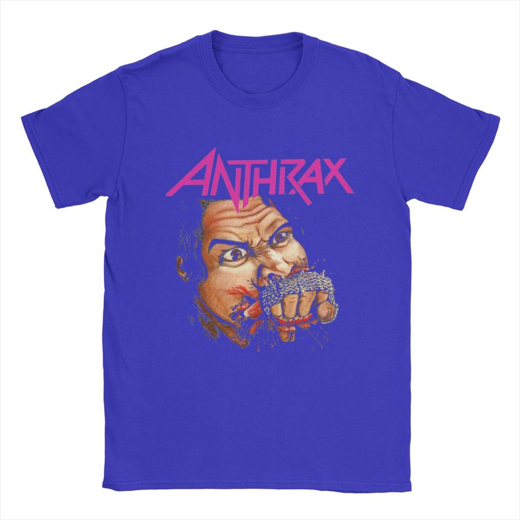 Anthrax Band T-Shirt for Men Crazy Cotton Tees Round Collar Short Sleeve T Shirt Printed Clothes