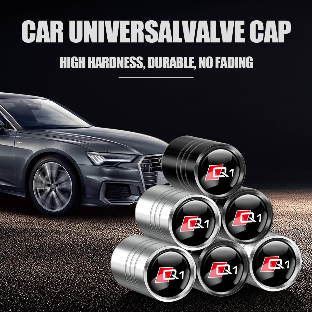 Car Emblem Wheel Tire Valve Caps Tyre Air Stem Cover Accessories For Audi OOOO SLINE A3 A4 A5 A6 A7 A8 Q2 Q3 Q4 Q5 Q6 Q7 RS S TT