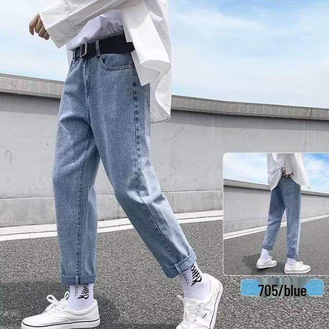 Мужские джинсы больших размеров на осень/зиму 2023 года, свободные, прямые, широкие