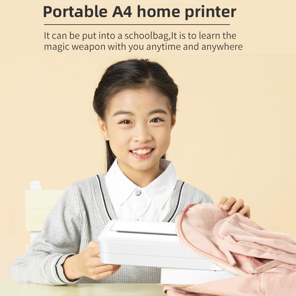 Портативный принтер Беспроводной бесструйный принтер поддерживает принтер для термобумаги размером 8,26 x 11,69 дюйма BT