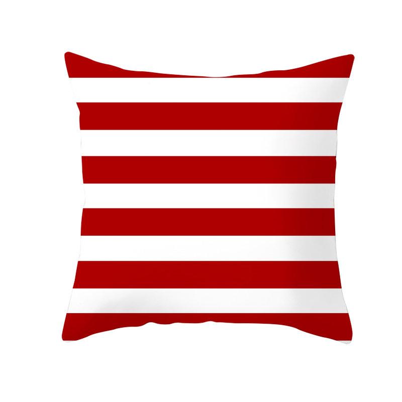 Red Geometric Cushion Cover 45X45 Pillowcase Decor Sofa  Polyester  Home