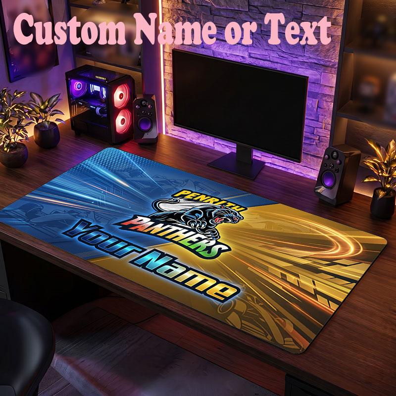 Penrith Panthers Customized Name Text Mouse Pad, Large Desk Mouse Mat Personalized Home Office Present