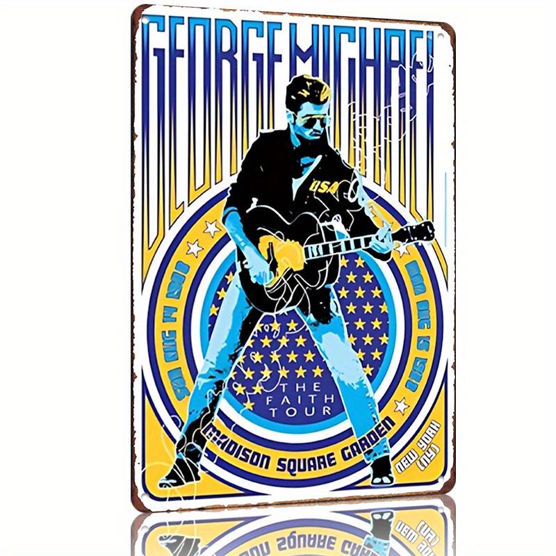 George Michael Faith Tour Poster Limited Edition Metal Tin Sign Es VintageInspired Wall Art for Man Cave Bar Cafe Garag