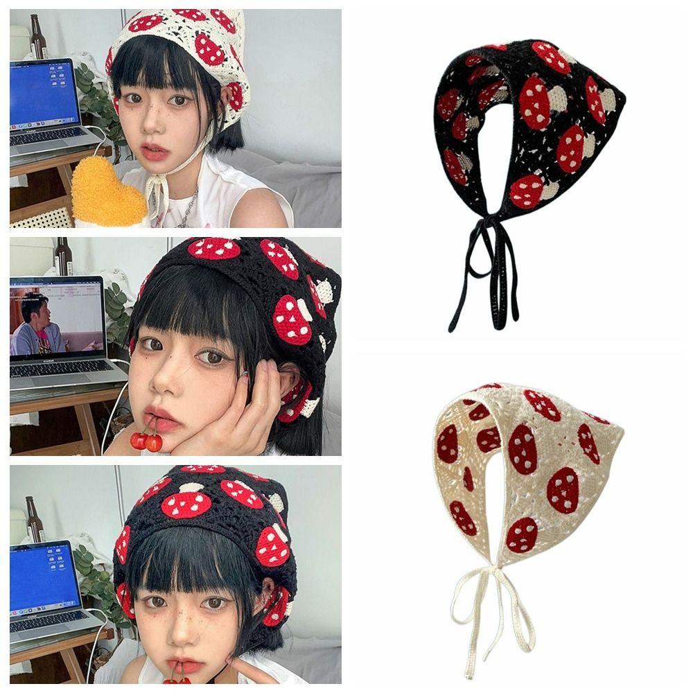 Mushroom Shape Hairband Cotton Headband Fashion Knit Headwear Women