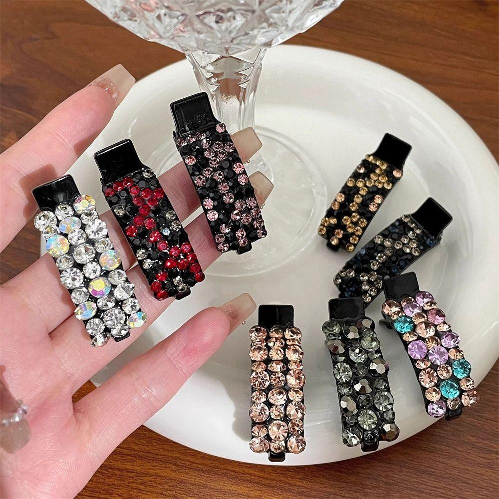 Shiny Colorful Rhinestones Hairpin Rhinestones Cute Hair Clip Simple Zircon Hairpin Girls