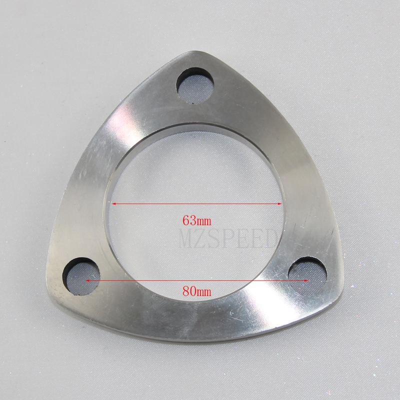 304 Stainless Steel flange universal 51mm 63mm 76mm welded 3-hole movable flange Used for Automobile exhaust pipe and equipment