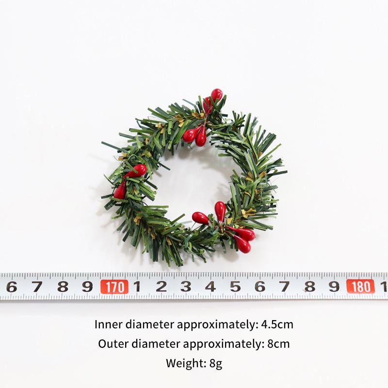 2Pcs Creative Dollhouse Mini Model Handmade Holiday Decorations Christmas Wreath