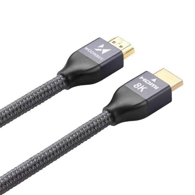 Wozinsky HDMI 2.1 Cable 8K@60Hz/4K@120Hz/2K@144Hz, 48Gbps, 2m, Silver (WHDMI-20 Model)