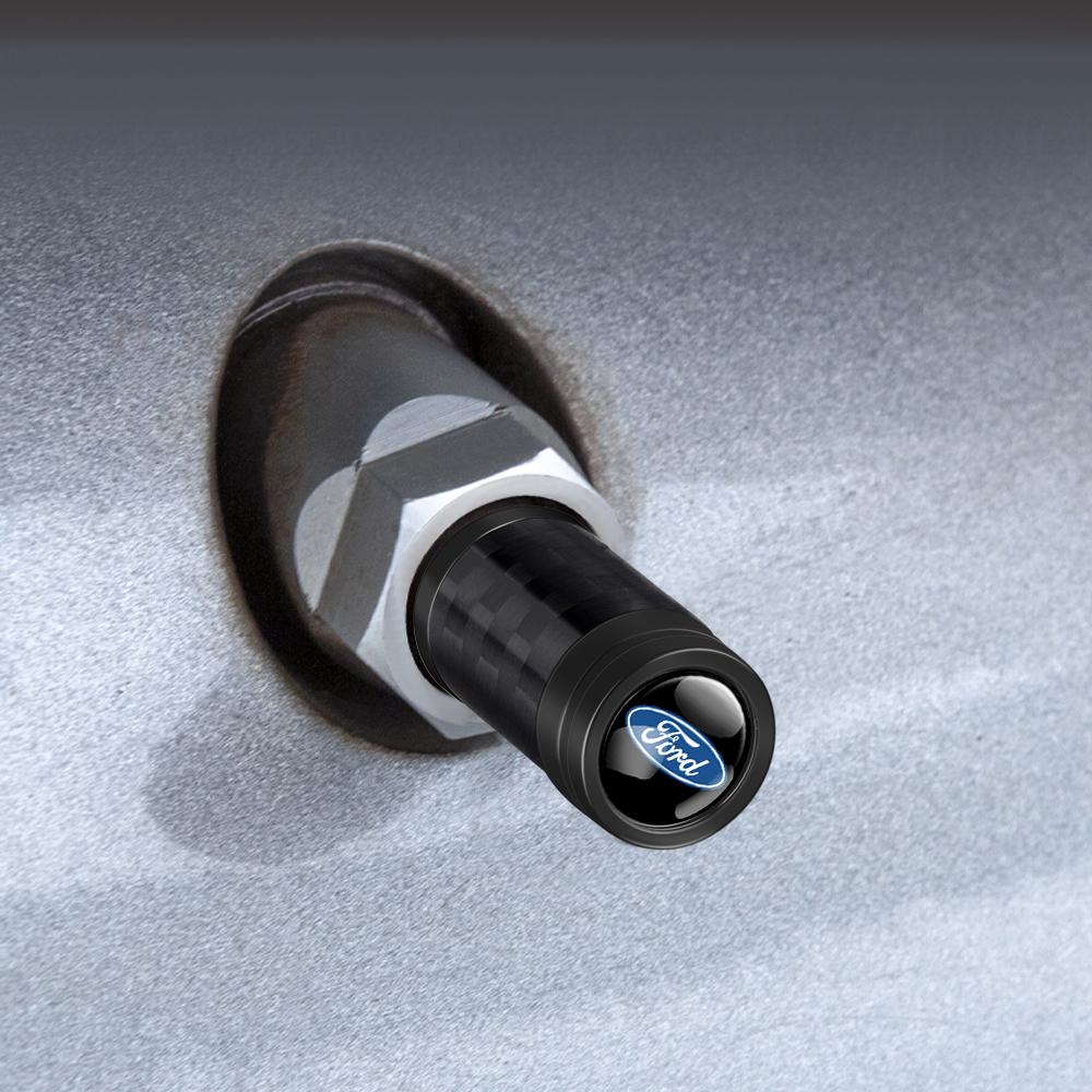 Car Sticker 4Pcs Carbon Fiber Car Wheel Tire Valve Stem Air Cap Auto Decoration For Ford Fiesta Focus 2 Mk3 Mondeo Mk4 Mustang R