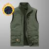 Men's Double-sided Vest with Fleece and Thicker Autumn and Winter Multi-bag Casual Photography Vest Outdoor Vest