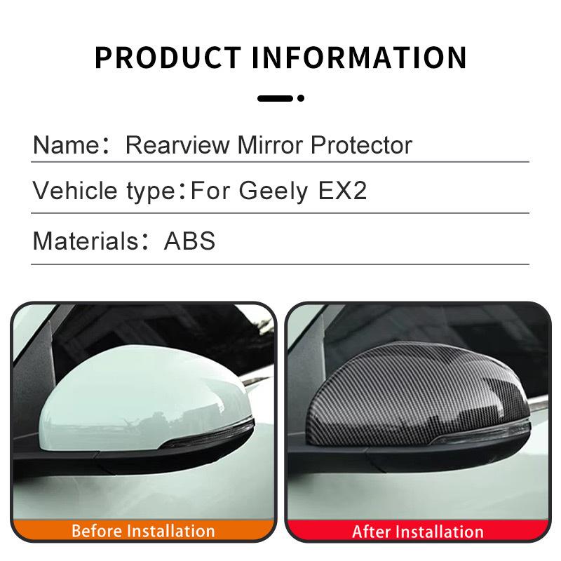 Для Geely EX2 Proton eMAS 5 Geome Xingyuan 2026 Крышка зеркала заднего вида Крышка зеркала заднего вида Перчатка Крышка с текстурой под карбон geelyex2