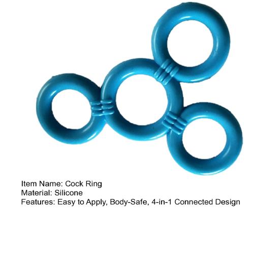 Silicone Cock Scrotum Ring Male Sex Toy Connected 4 Rings Men Ball Spreader Testicle Divider for Lasting Erection Couple