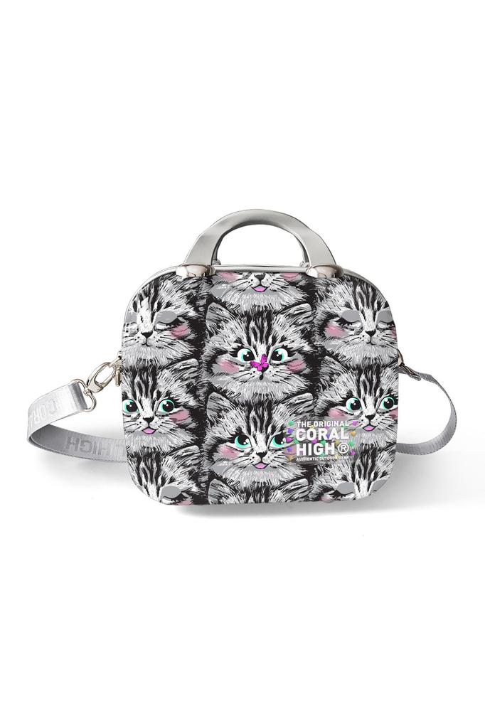 coral high Косметичка PC с рисунком кошки с ремнем на плечо 16899