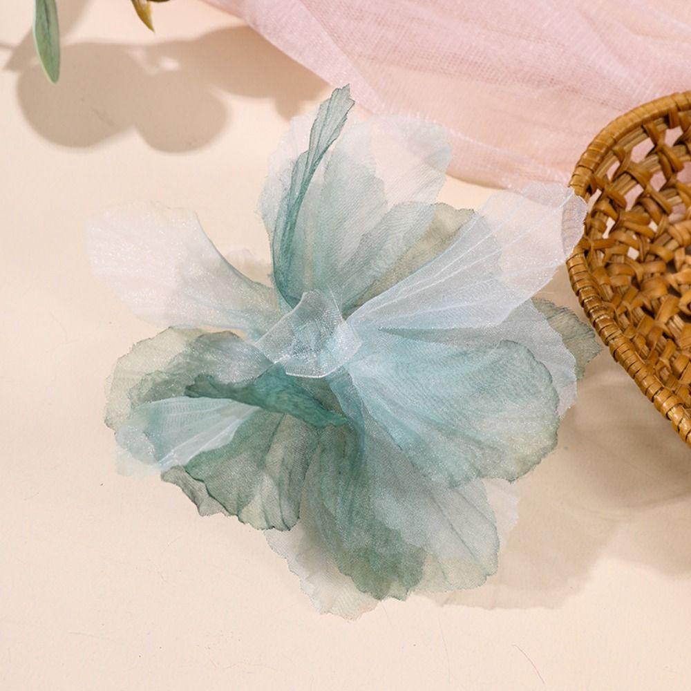 10 шт. 3D-цветочные аппликации из органзы и кружева для свадебного платья, градиентная кружевная отделка, швейные аксессуары, декоративные нашивки