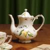 European Ceramics Coffee Cup and Saucer Elegant Lemon Pattern European Style Teapot Coffee Mug with Dessert Spoon Gift for Mom