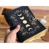 Sun Moon Leather Journal For Men Women 200 Page of Antique Hademade Decle Edge Pepar Leather Traveling Sketchbook For Men Women