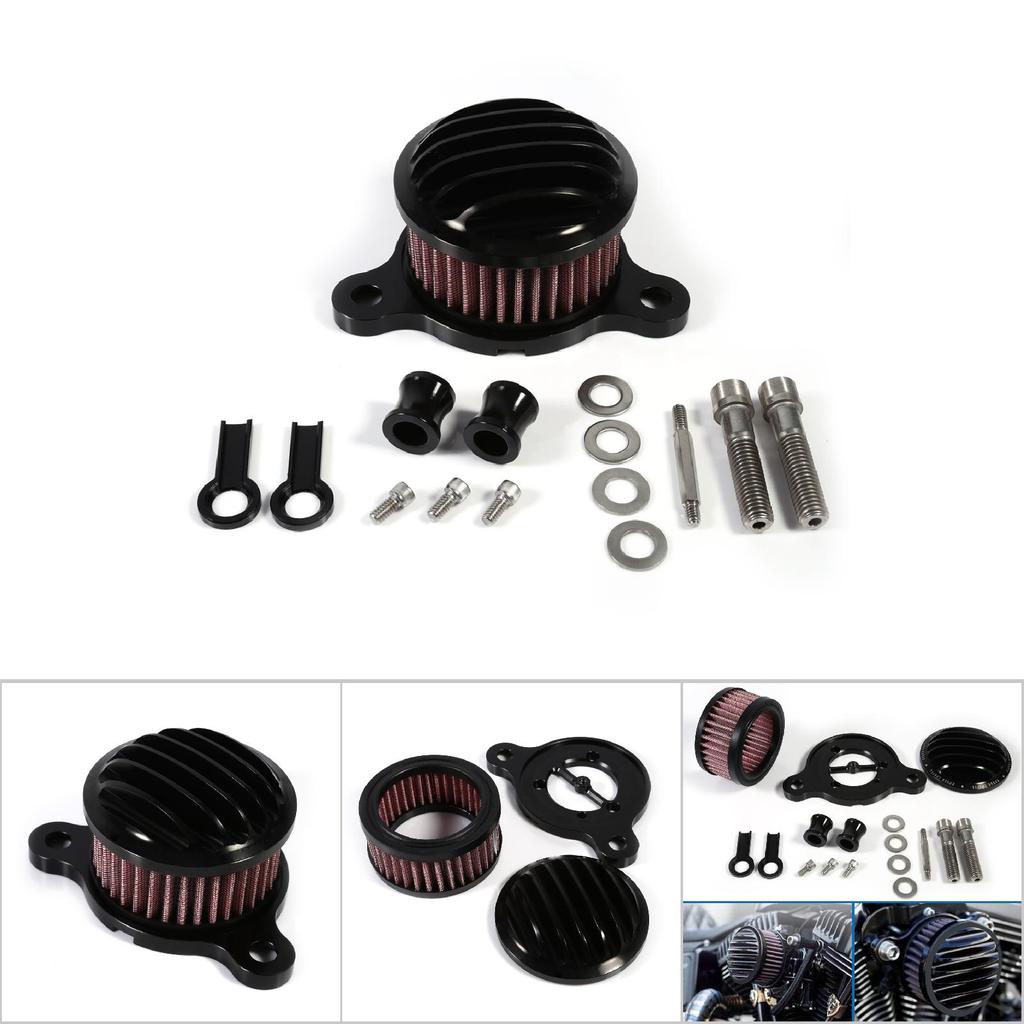Air Cleaner Intake Filter System Kit For XL883 XL1200 2004‑2015 Black