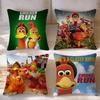 Movie Chicken Run Cushion Cover Short Plush Cushion Cover Double Sided Print Washable Sofa Pillowcase Home Decor Gift
