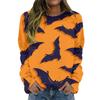 Autumn and Winter New Women's Clothing 3D Digital Printing Fashion Casual Personality Crew Neck Long Sleeve Halloween Sweater