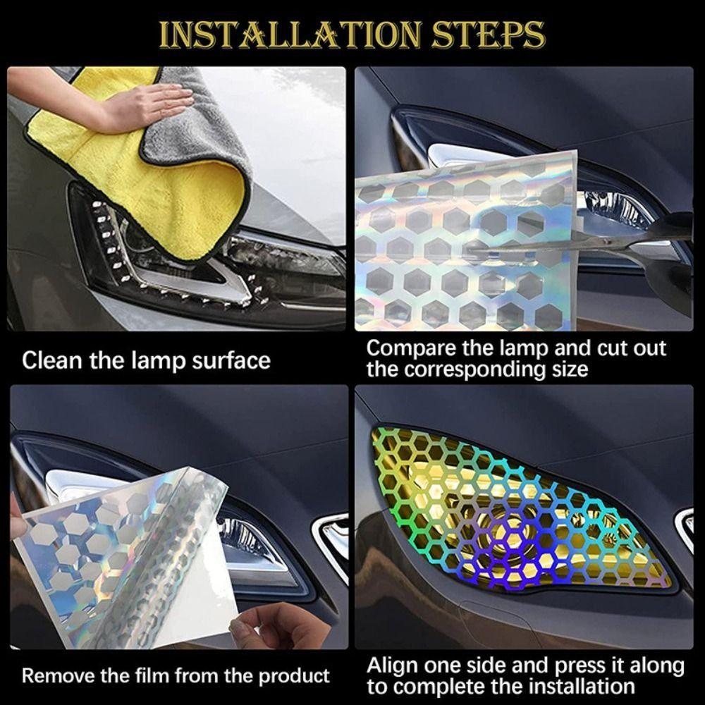 Защитная пленка-наклейка в виде пчелиных сот для автомобиля, Автомобильные наклейки в виде пчелиных сот, Подходят для всех моделей автомобилей