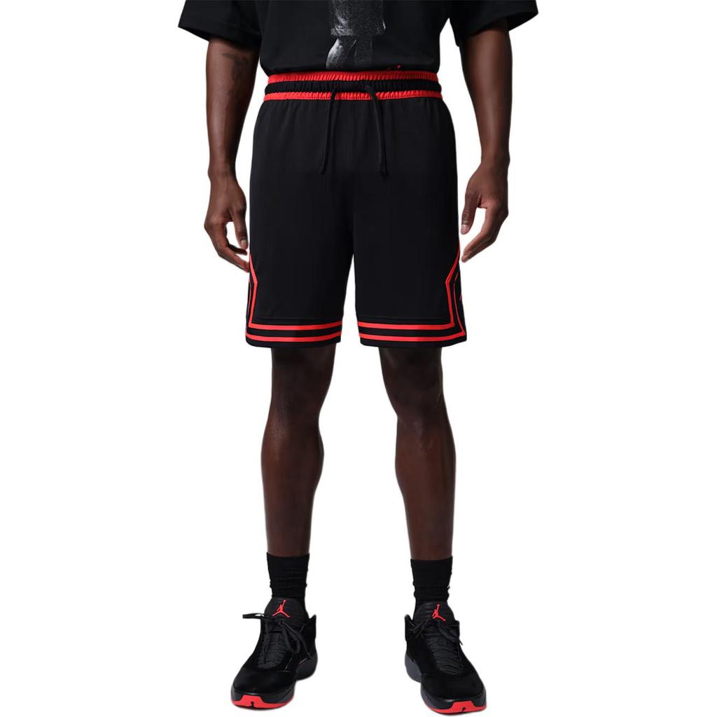 Nike Mesh Diamond Quick-Dry Three-Quarter Sports Shorts Men shorts Black Red HF9910-014