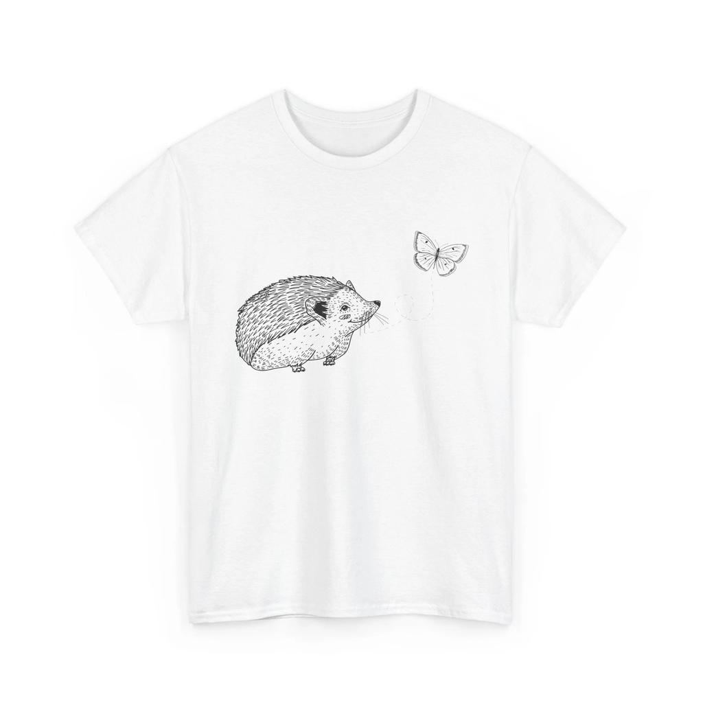 Hedgehog T shirt, Hedgehogs Animals Lovers Hedgehog with Butterfly Shirt
