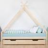 Lit Tipi enfant bois massif naturel vernis 120 x 180 cm