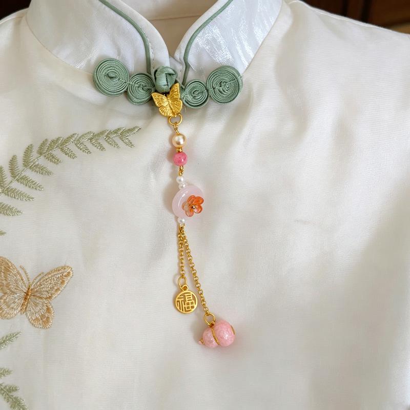 Кулон Hanfu Qipao: Замок-бабочка Жуи с иероглифом Фу и тыквой Пин Ань Коу, Аксессуар в китайском национальном стиле