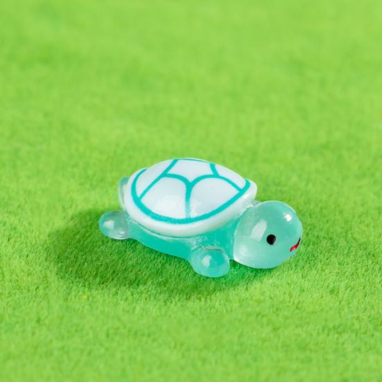 24 шт. Фигурки черепах, светящиеся смоляные украшения в виде черепах, светящиеся в темноте миниатюры черепах для волшебного сада, поделки своими руками, мох, микроландшафтное украшение