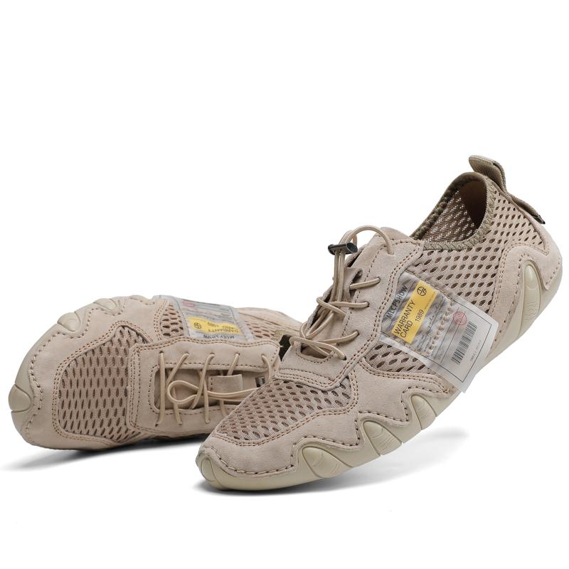 Мужская повседневная обувь Кожаные леггинсы с дышащей сеткой для вождения автомобиля Мужская спортивная кожаная обувь