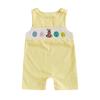 Baby Boys Girls Easter Jumpsuit Sleeveless Crewneck Egg Bunny Embroidery Plaid Tank Romper