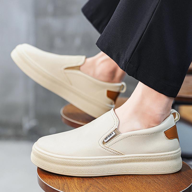 Мода 2024 года, мужские новые стильные кожаные повседневные мужские кроссовки, дышащие мокасины, классические удобные туфли для вождения