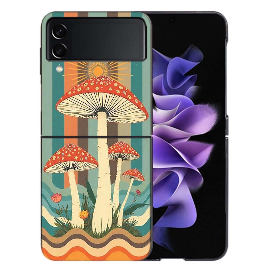 Чехол в стиле Бохо Хиппи с грибами и восходом солнца для Samsung Z Flip 6 7 5G Galaxy Z Flip 5 4 3 5G, противоударный жесткий чехол из ТПУ