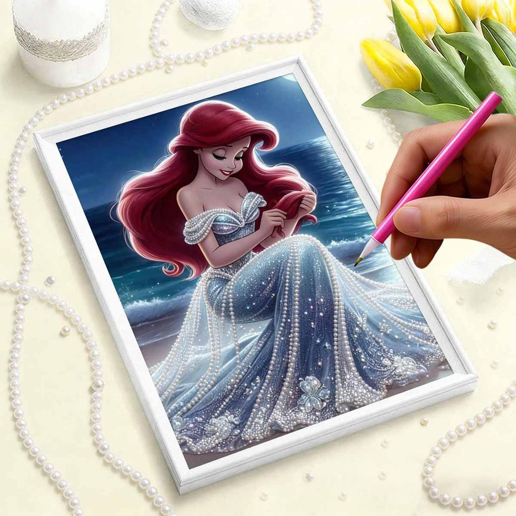 Disney Ариэль DIY Жемчужное Искусство Украшения Разработанные для Ариэль Ручная Работа Подарок Подходит для Декора Стен, Подходит как для Домашней, так и для Офисной Обстановки