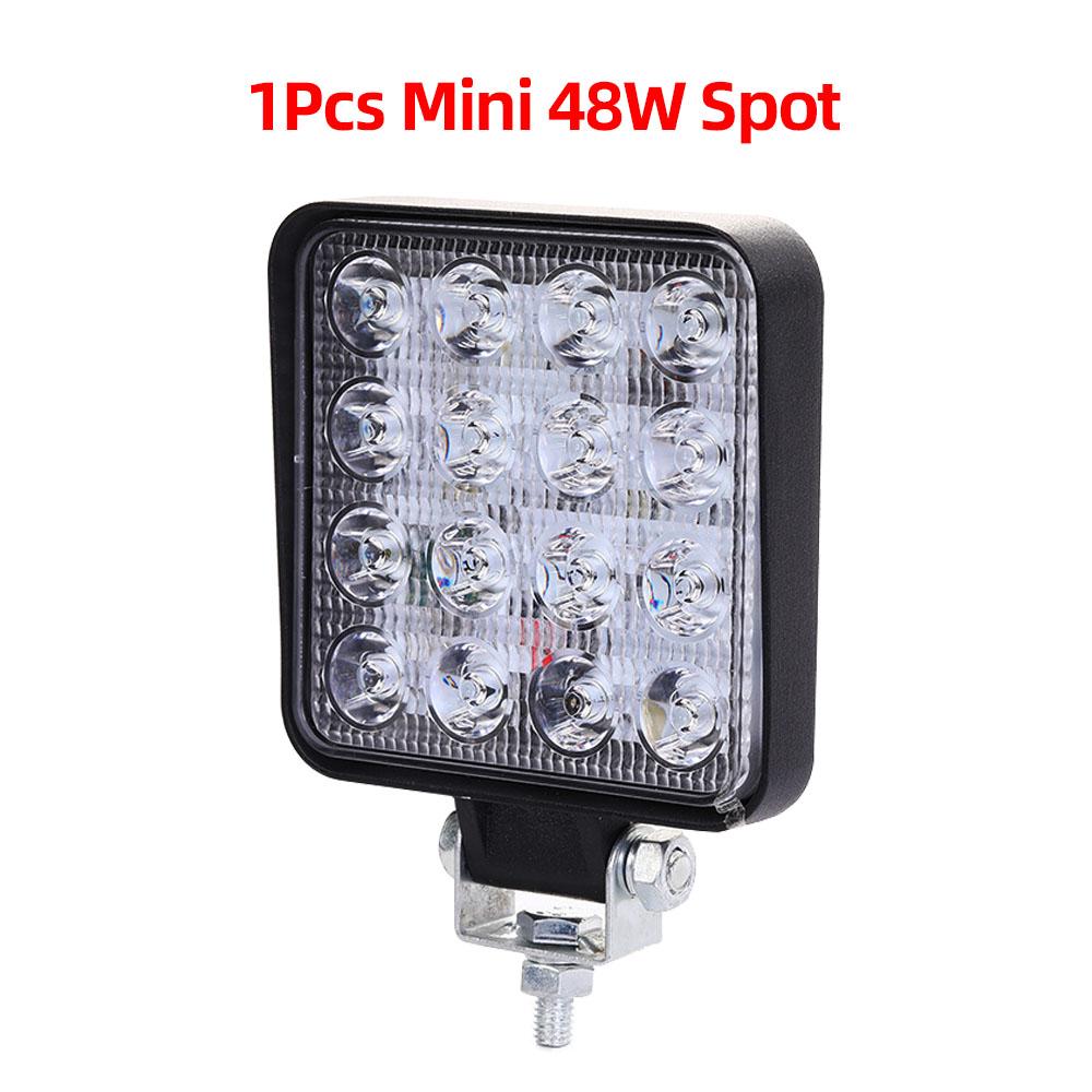 Car Led Light bar 27W 48w Led bar 16barra Square Spotlight Off Road LED Work Light 12V 24V for Car Truck 4X4 4WD SUV ATV