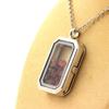 Stones and Minerals. Raw Multicolor Tourmaline Necklace. Rectangular Model with Cut Sides.