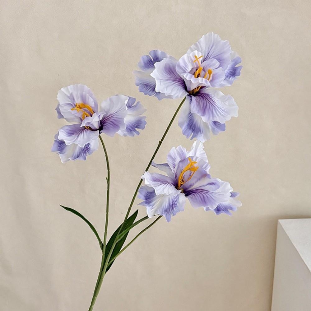 New Purple Artificial Iris Flowers Bouquet Floral Fake Flower Decorative Artificial Faux Plants Spring