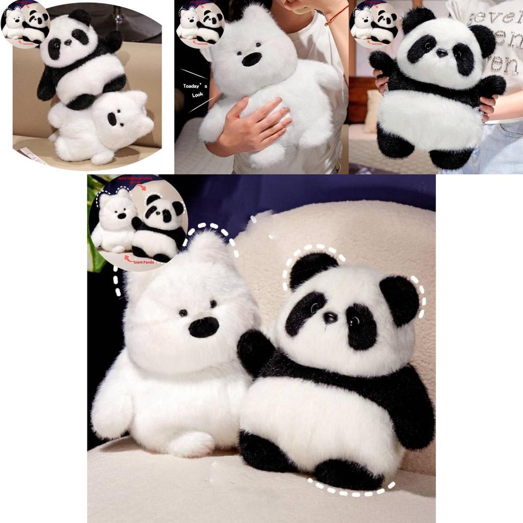 Adorable Reversible West Highland White Terrier Panda Plush Toy For Kids Birthday Gifts