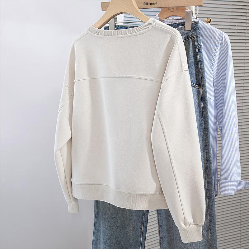 Женский свитшот на осень 2025 года с мультяшным принтом, круглым вырезом и свободного кроя