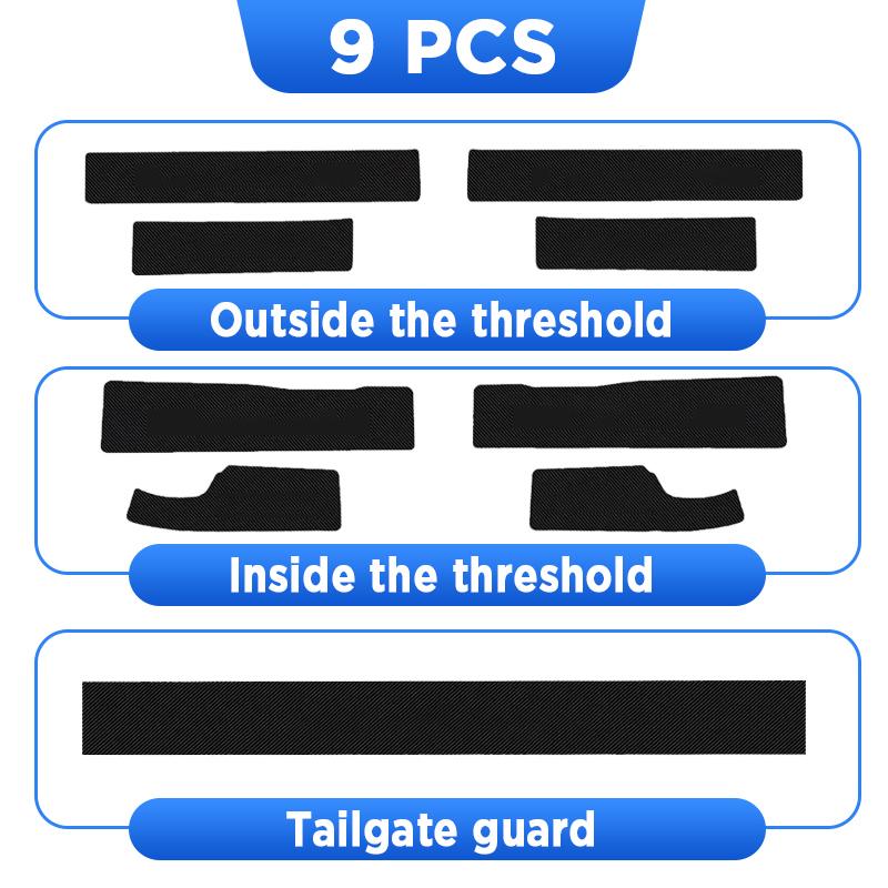 For GWM TANK 300 Hybrid -2025 Car Door Sills Scuff Plate Threshold Protector Interior Imitation Carbon Fiber Sticker Trim