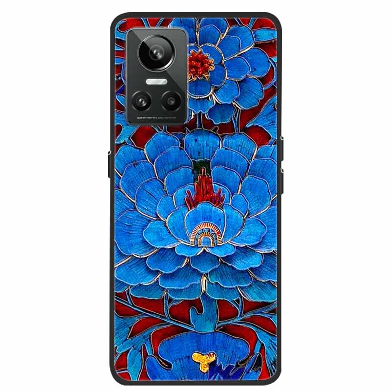Чехол для Realme GT Neo3 5G 3D Цветок тиснение Мягкий силикон Задняя крышка чехла для телефона Для OPPO Realme GT Neo2 Neo 3 Чехол для Бампера