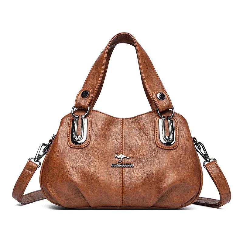 Сумка через плечо из искусственной кожи для женщин, вместительная, с замком-молнией